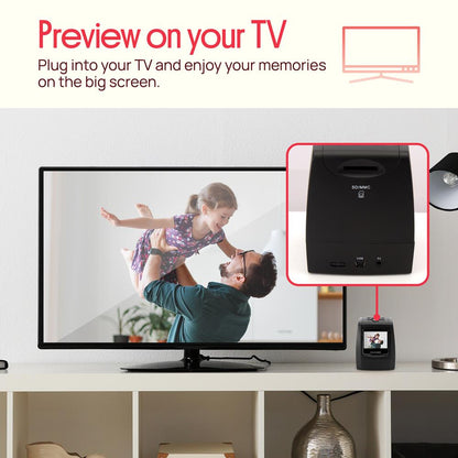 Film Scanner Slide Digitizer 22MP LCD Display TV Output