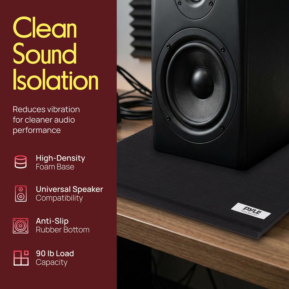 Pyle Pro PSI15 15" x 15" Acoustic Sound-Isolation Dampening Recoil Stabilizer Speaker Riser Platform Base Pyle Pro PSI15 15" x 15" Acoustic Sound-Isolation Dampening Recoil Stabilizer Speaker Riser Platform Base