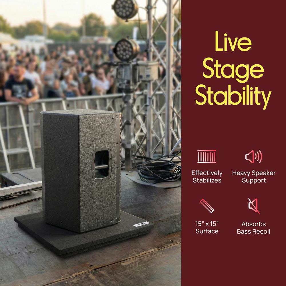 Pyle Pro PSI15 15" x 15" Acoustic Sound-Isolation Dampening Recoil Stabilizer Speaker Riser Platform Base Pyle Pro PSI15 15" x 15" Acoustic Sound-Isolation Dampening Recoil Stabilizer Speaker Riser Platform Base