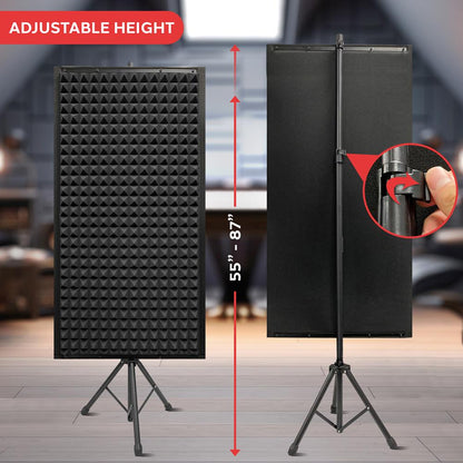 Acoustic Foam Panels 2-Pack, Noise Reduction, 2" Thick, with Stand