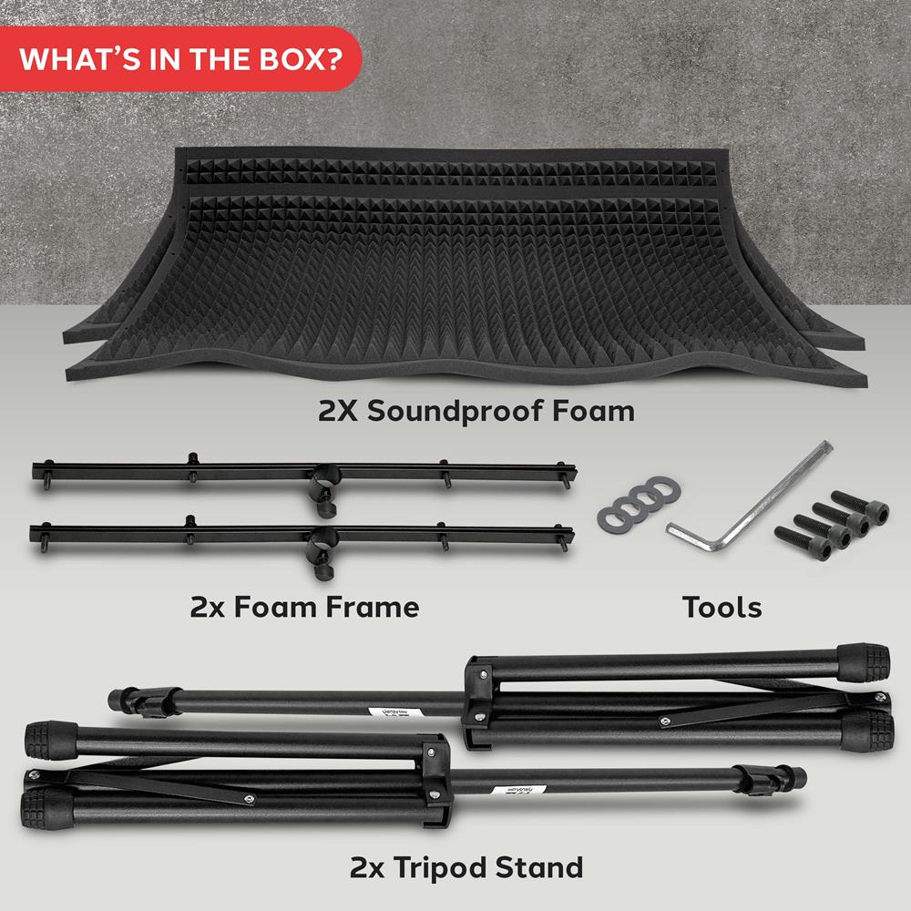 Acoustic Foam Panels 2-Pack, Noise Reduction, 2
