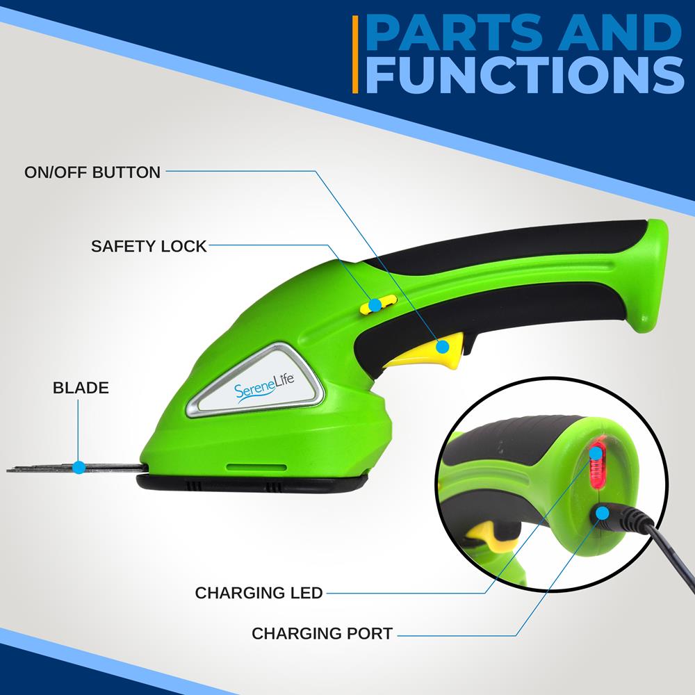 SereneLife Grass Clipper & Hedge Trimmer - Thumbnail 4