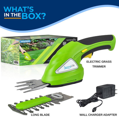 Cordless Grass Cutter & Hedge Trimmer, Rechargeable, Quick Change Blades, Green