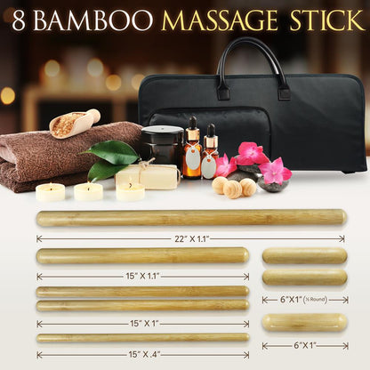 Bamboo Massage Set for Stress Relief with Waterless Heating Technology