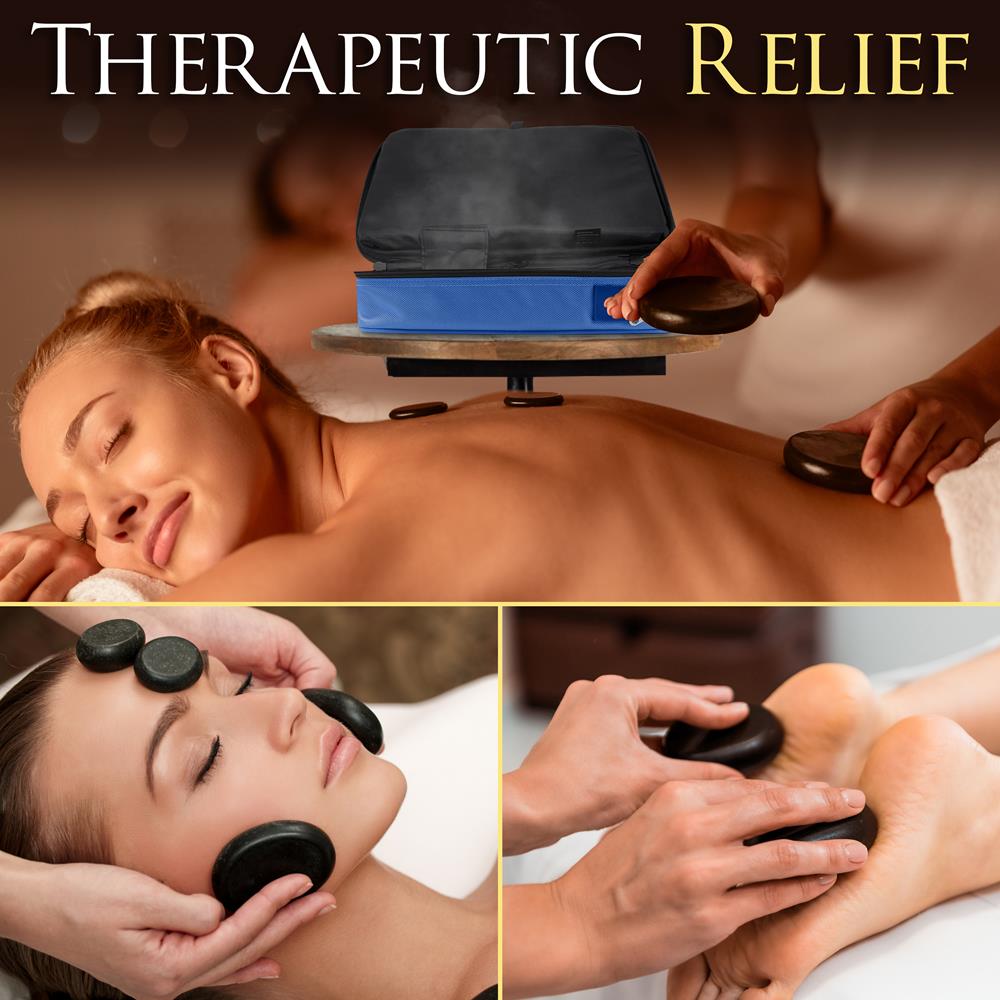 Portable Massage Stone Warmer - Relieve Tension, Basalt Stones