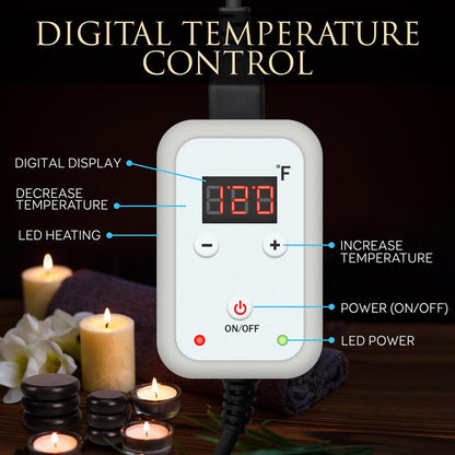 Portable Massage Stone Warmer - Relieve Tension, Basalt Stones, Blue