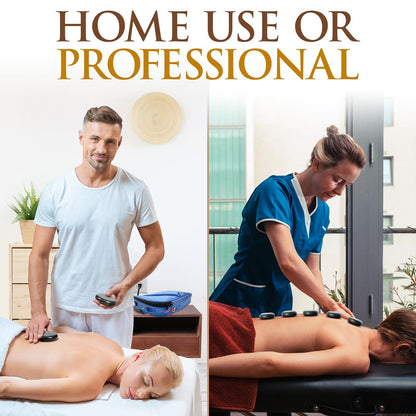 Portable Massage Stone Warmer - Relieve Tension, Basalt Stones, Blue