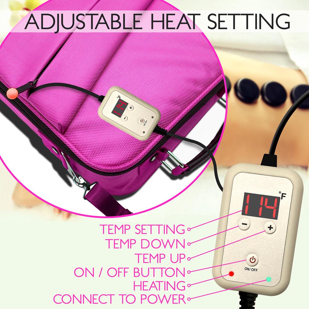 Portable Massage Stone Warmer Set - Relieve Tension, Basalt Stones