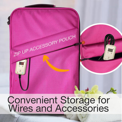 Portable Massage Stone Warmer Set - Relieve Tension, Basalt Stones, Pink