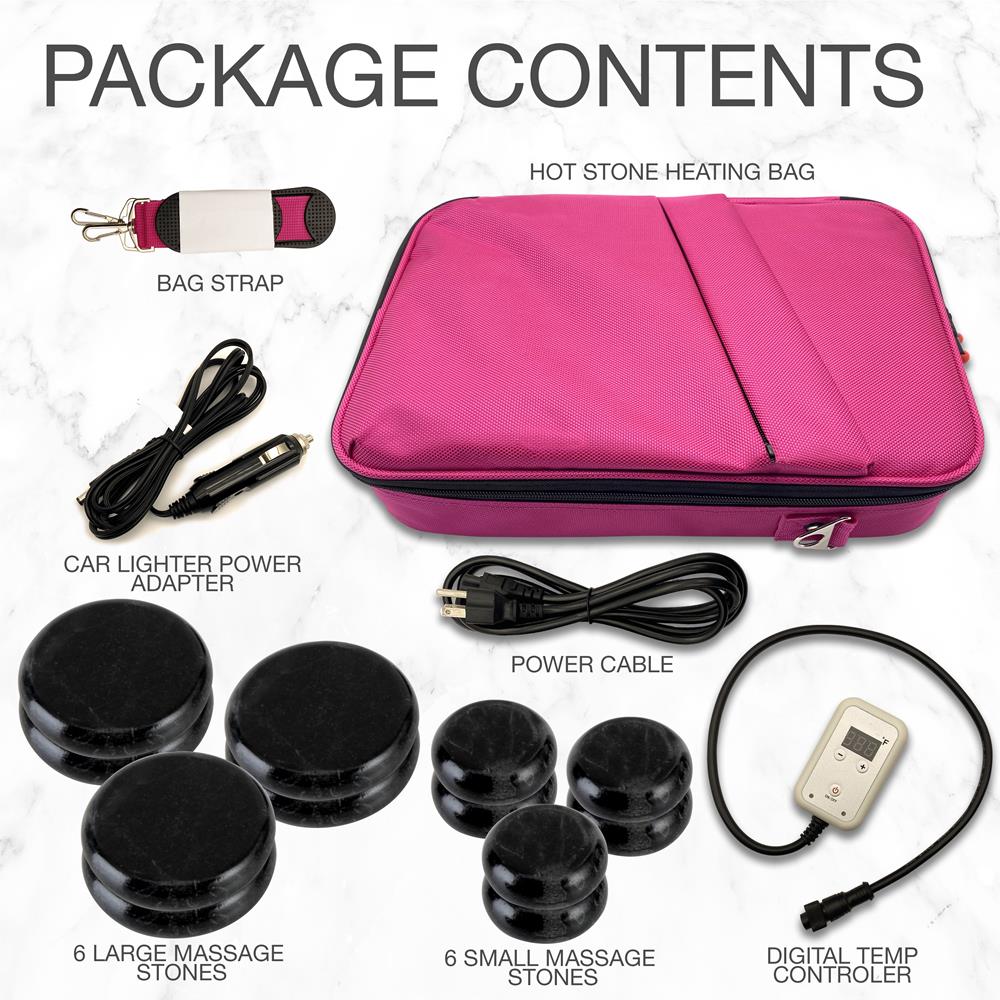 Portable Massage Stone Warmer Set - Relieve Tension, Basalt Stones