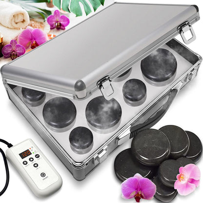 Hot Stone Massage Kit - Relieve Muscle Tension - Basalt Stones