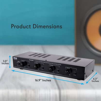 4-Channel Speaker Selector Switch, Independent Volume Control, 100W Max