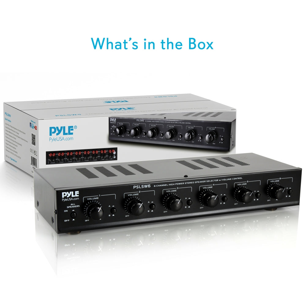 6-Channel Speaker Selector Switch, Multi-Zone Control, 100W