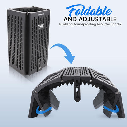 Studio Microphone Isolation Shield - Enhance Vocals with 5 Acoustic Panels