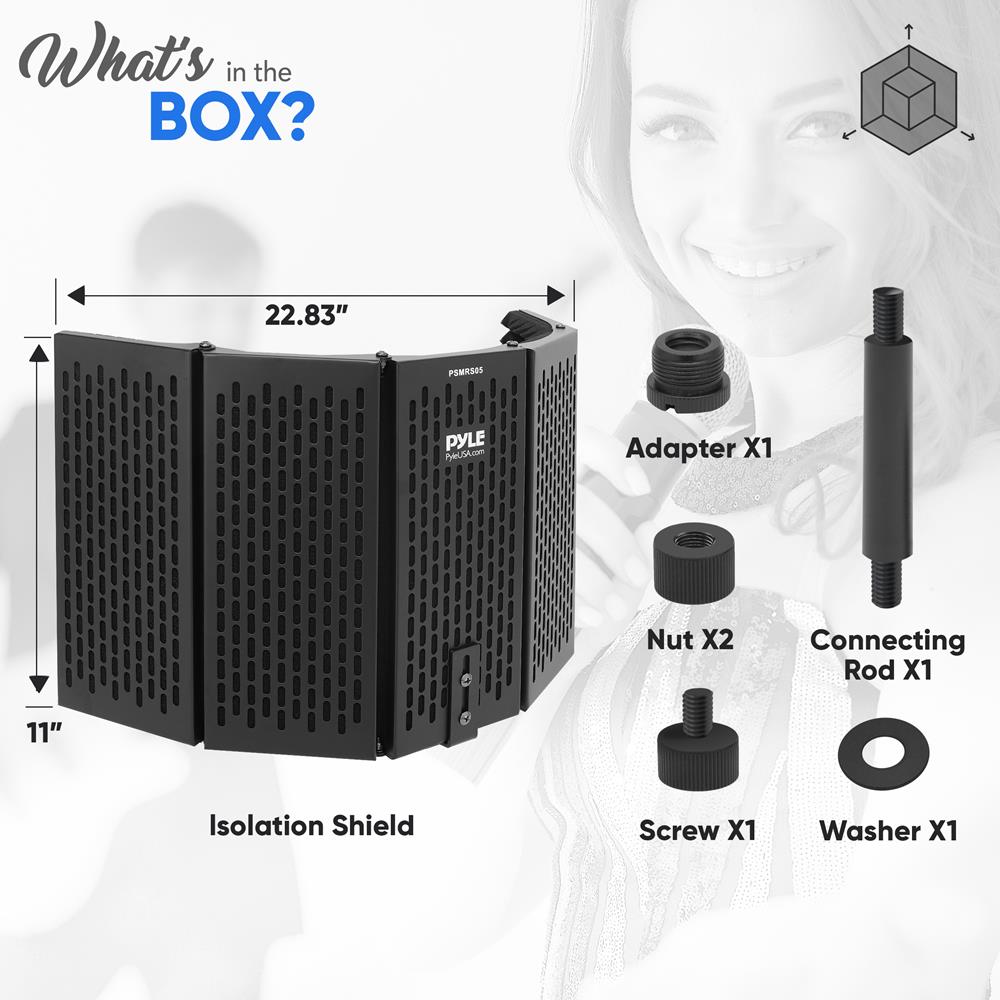 Studio Microphone Isolation Shield - Enhance Vocals with 5