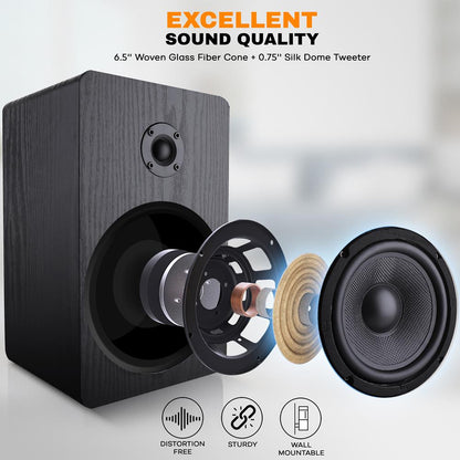product image number 2 for Pyle Home Theater Bookshelf Speakers