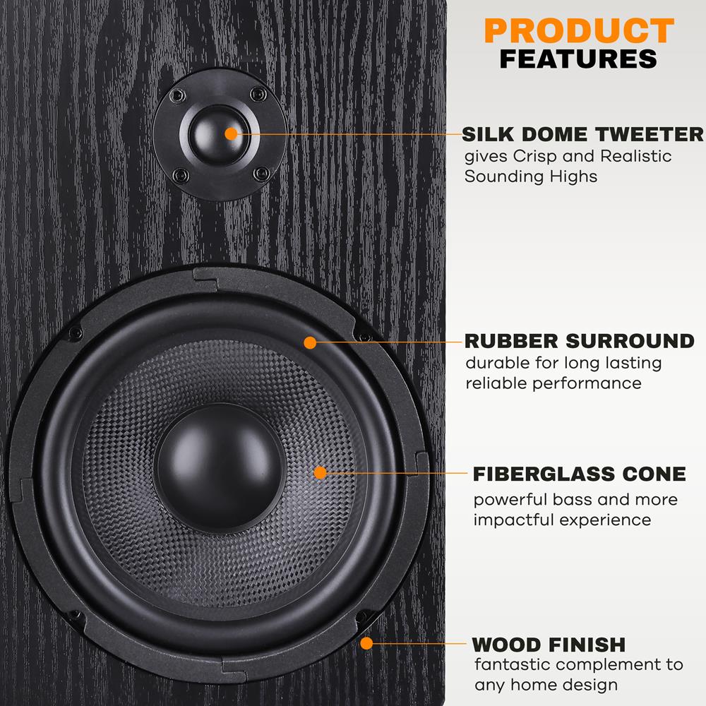 product image number 6 for Pyle Home Theater Bookshelf Speakers