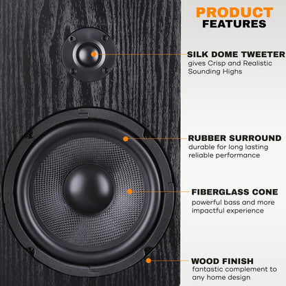 product image number 6 for Pyle Home Theater Bookshelf Speakers