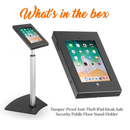 iPad Anti-Theft Floor Stand, Adjustable Height, Tamper-Proof, Durable