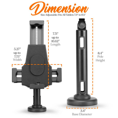 Tablet Security Stand with Lock, Adjustable Arm, Fits 7.9"-10.1" Tablets