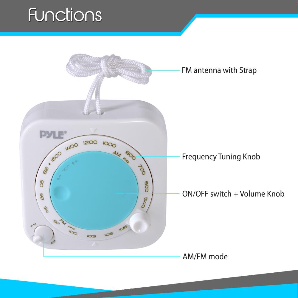 product image number 2 for Pyle Waterproof Rated Shower Radio Speaker