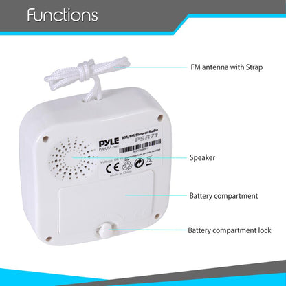 product image number 3 for Pyle Waterproof Rated Shower Radio Speaker