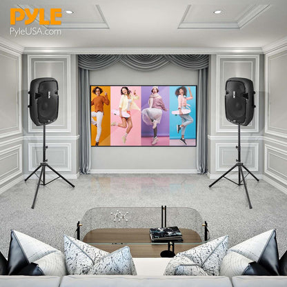 Tripod Speaker Stand, Elevates Sound, Adjustable Steel, 35mm Compatible