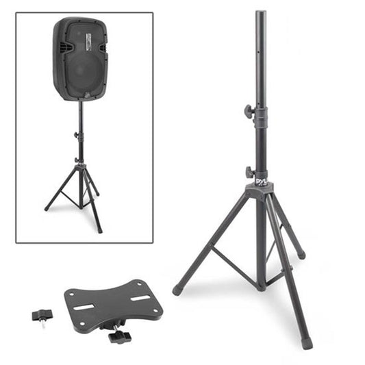 Tripod Speaker Stand, Elevates Sound, Adjustable Steel, 35mm Compatible