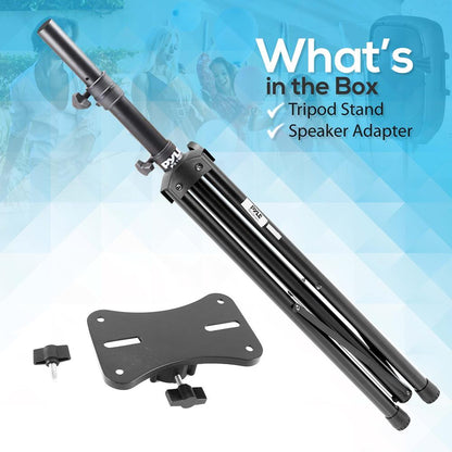 Tripod Speaker Stand, Elevates Sound, Adjustable Steel, 35mm Compatible