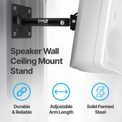 Speaker Wall Ceiling Mount Stand - Universal Mounting Holder Stands For Speakers, Speaker Mounting Bracket W/ Adjustable Swivel Tilt, Dual Wall / Ceiling Speaker Mounts (Pair)