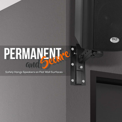 Dual Universal Adjustable Wall Mount Speaker Bracket Stands With Angle, Tilt, Rotation Adjustment