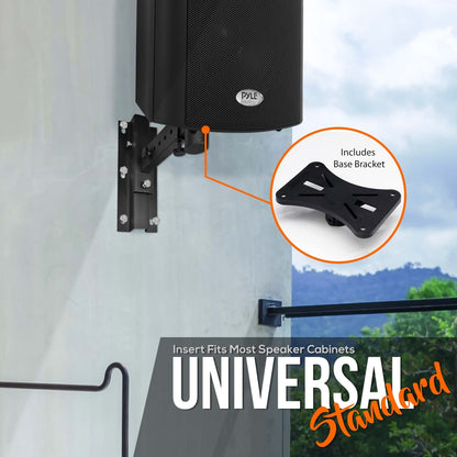 Dual Universal Adjustable Wall Mount Speaker Bracket Stands With Angle, Tilt, Rotation Adjustment