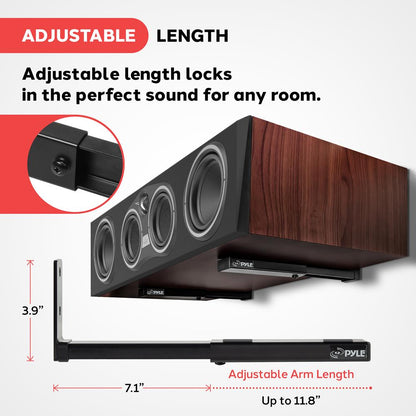 Set Of 4 Universal Wall Mount Sound Bar Speaker Brackets, Center Channel Speaker Hanging Mounts