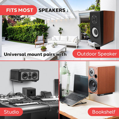 Set Of 4 Universal Wall Mount Sound Bar Speaker Brackets, Center Channel Speaker Hanging Mounts