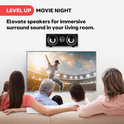 Set Of 4 Universal Wall Mount Sound Bar Speaker Brackets, Center Channel Speaker Hanging Mounts