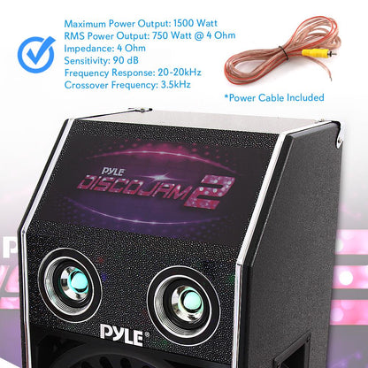 product image number 7 for Pyle Disco Jam 2 Passive Speaker System