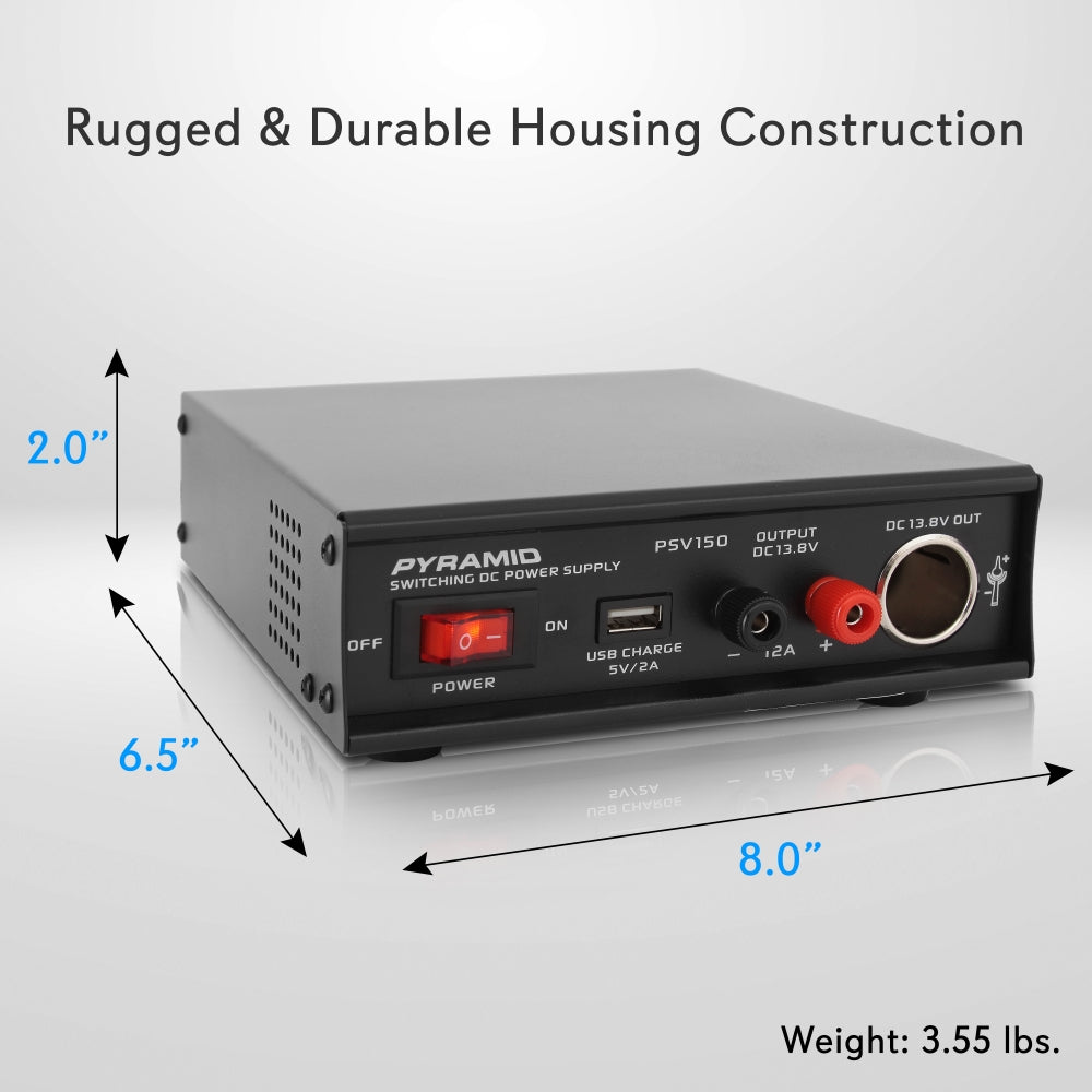 Compact Bench Power Supply 12A Variable Linear Regulated AC-DC