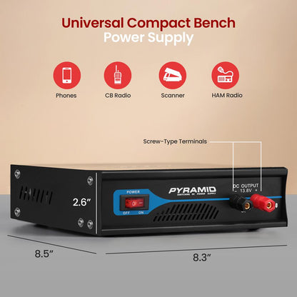 Compact Bench Power Supply 30A Regulated AC-DC Converter Cooling Fan