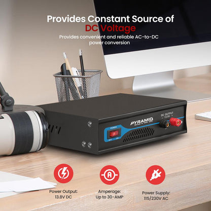 Compact Bench Power Supply 30A Regulated AC-DC Converter Cooling Fan