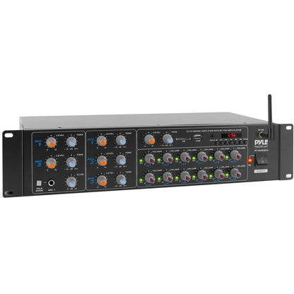 12-Channel Bluetooth Amplifier 6000W Multi-Zone Mixer with USB/SD/AUX