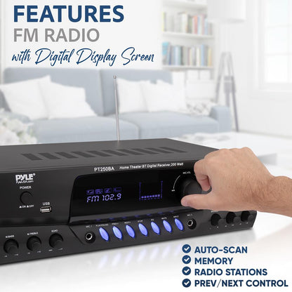 Wireless Bluetooth Streaming Stereo Receiver Amplifier with FM