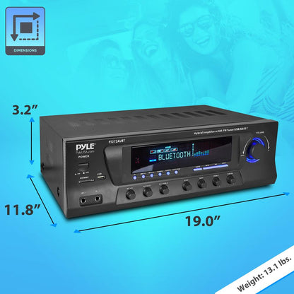 Wireless Bluetooth Amplifier 300W 4-Channel Home Theater Receiver