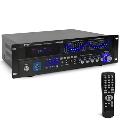 2000W Bluetooth 6-Channel Home Amplifier - Wireless Streaming, USB/AUX/RCA