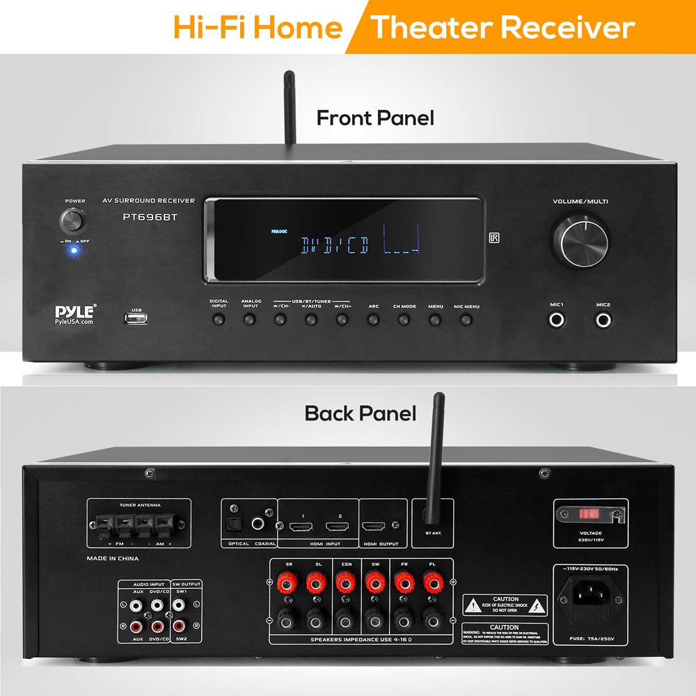 product image number 2 for Pyle Channel Bluetooth Home Theater Receiver