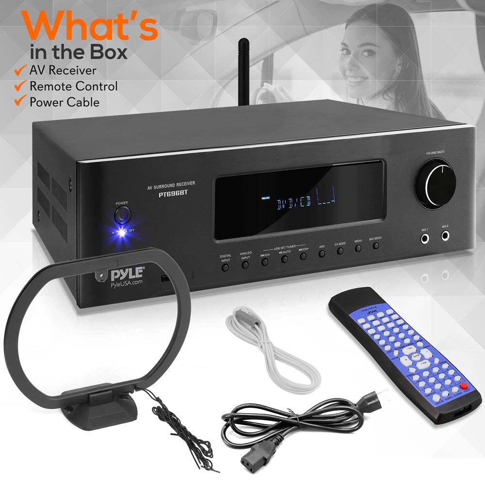 Home Theater Receiver 1000W 4K Support Bluetooth Streaming