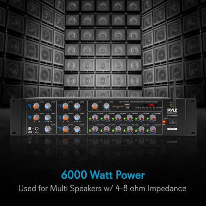 4000W 8-Channel Bluetooth Karaoke Mixer Amplifier System