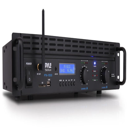 2000W Bluetooth Power Amplifier, Bridgeable, LCD Display, Rack-Mountable