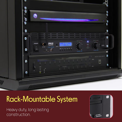 2000W Bluetooth Power Amplifier, Bridgeable, LCD Display, Rack-Mountable