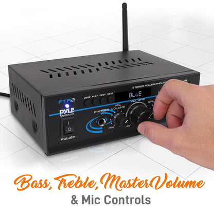 Bluetooth Stereo Amplifier 2x40W USB/SD/FM/AUX Inputs, Remote Control