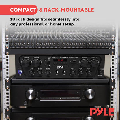 Wireless Karaoke Stereo Receiver 500W 4-Ch Bluetooth USB/AUX/SD/FM